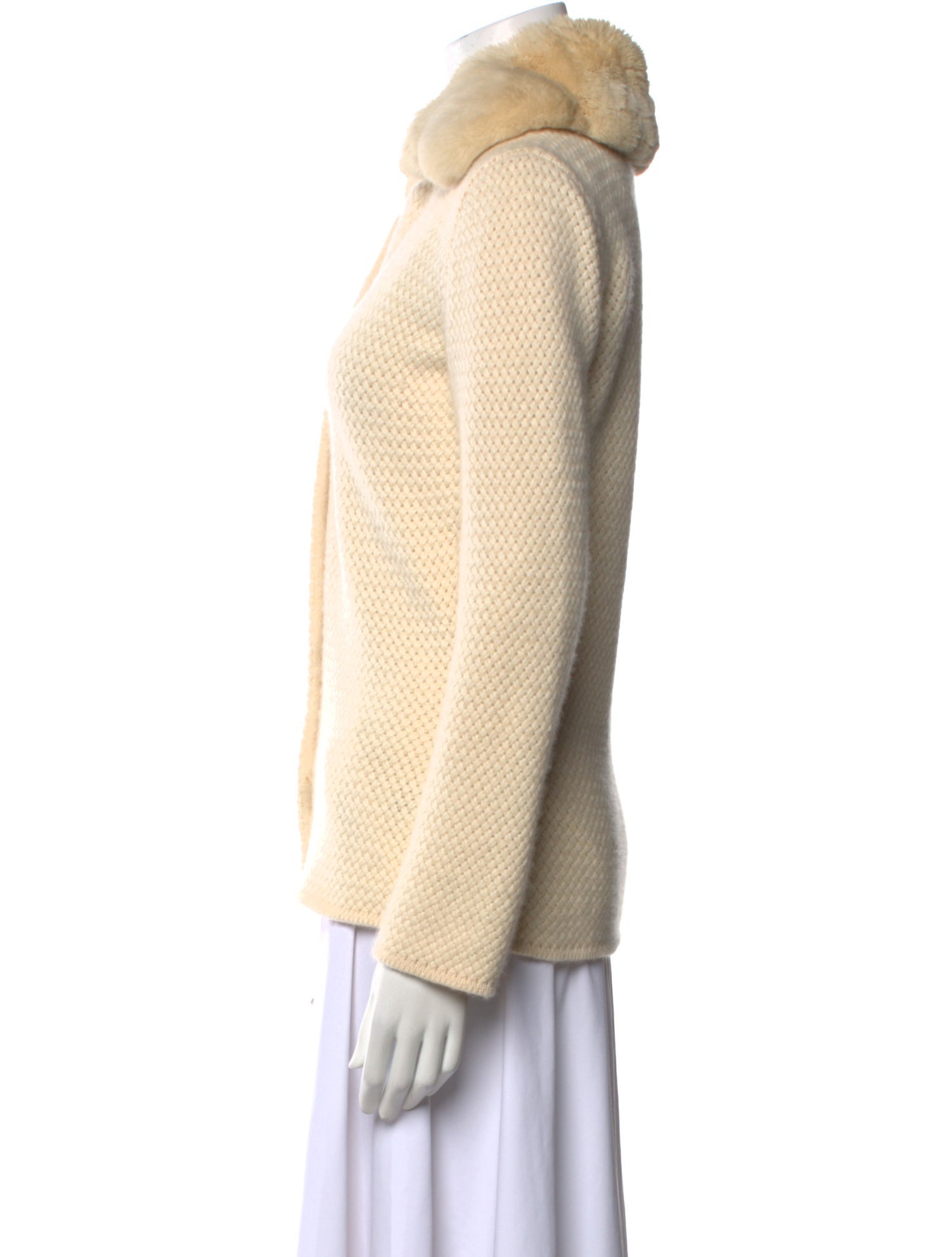 Loro Piana Chinchilla Fur Trimmed Cashmere Sweater