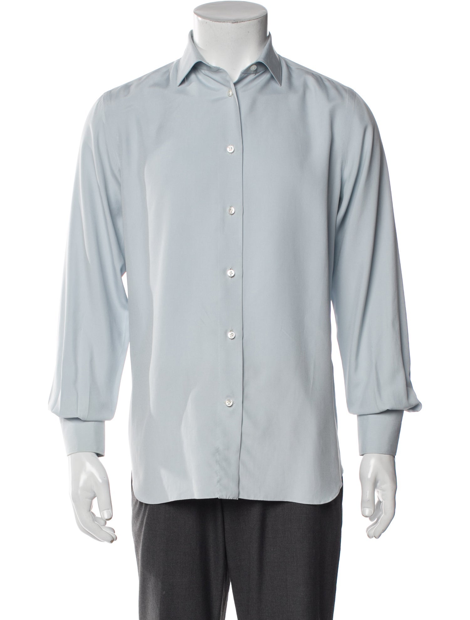 Loro Piana Silk Long Sleeve Button-Up Top