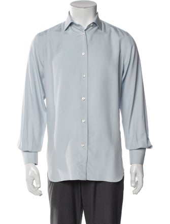 Loro Piana Silk Long Sleeve Button-Up Top