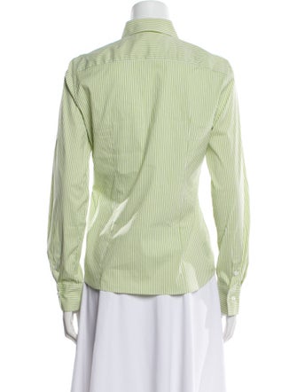 Loro Piana Striped Long Sleeve Button-Up Top