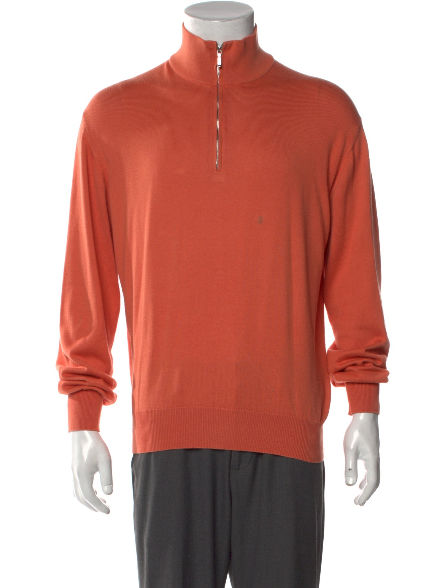 Loro Piana Mock Neck Long Sleeve Polo Sweater