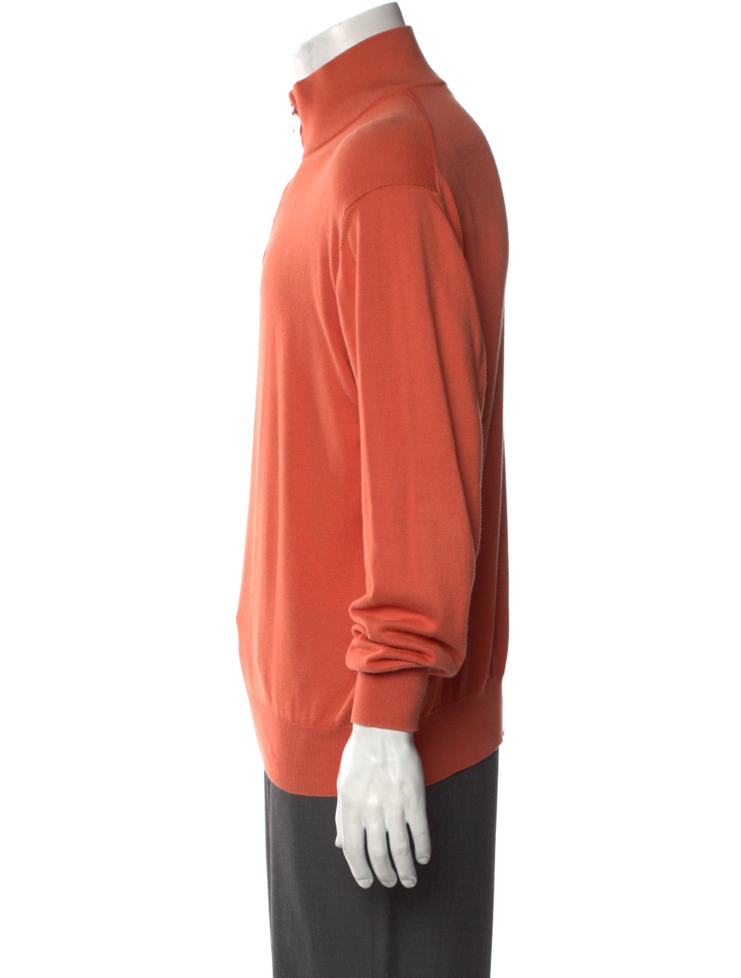 Loro Piana Mock Neck Long Sleeve Polo Sweater