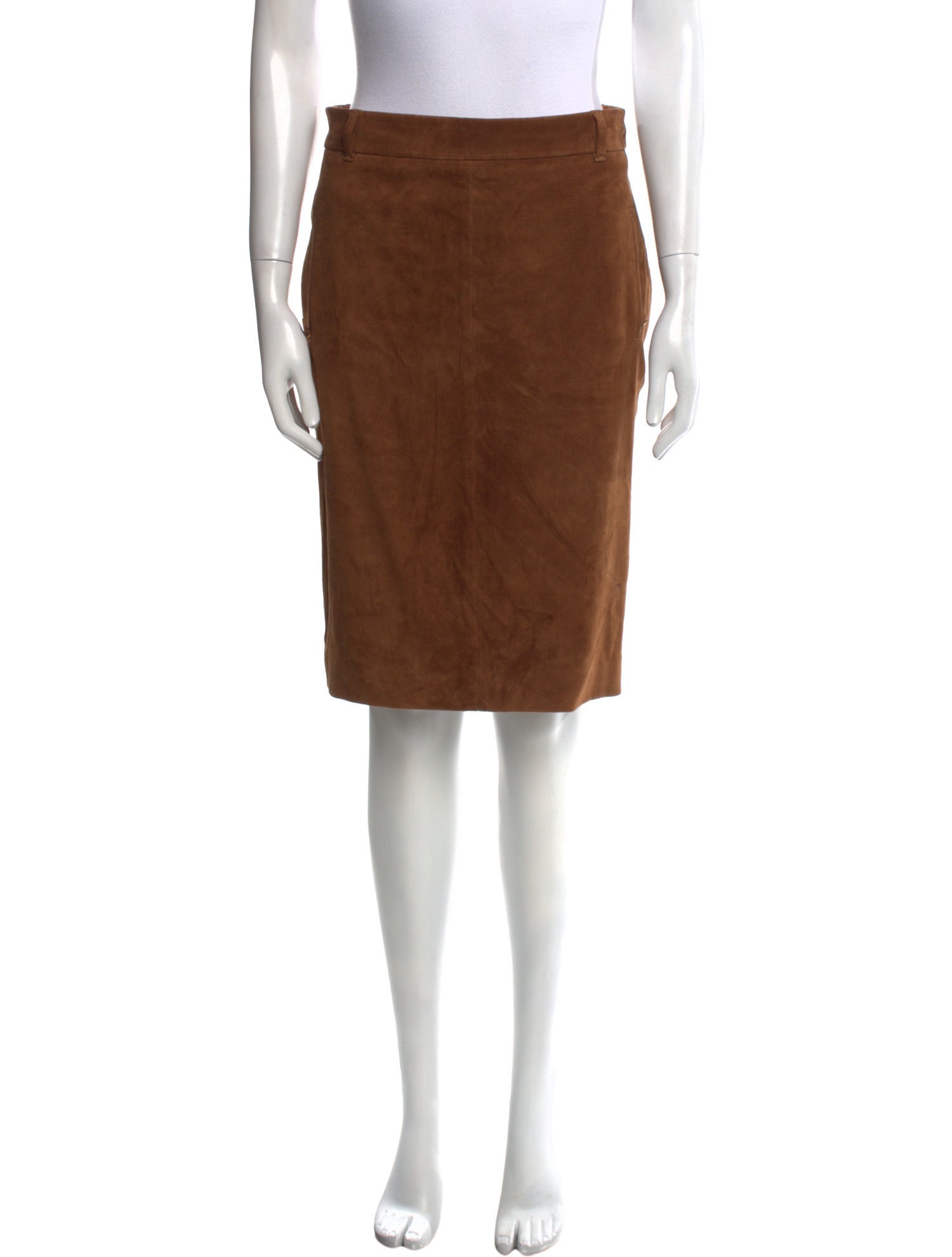 Loro Piana Suede Knee-Length Skirt
