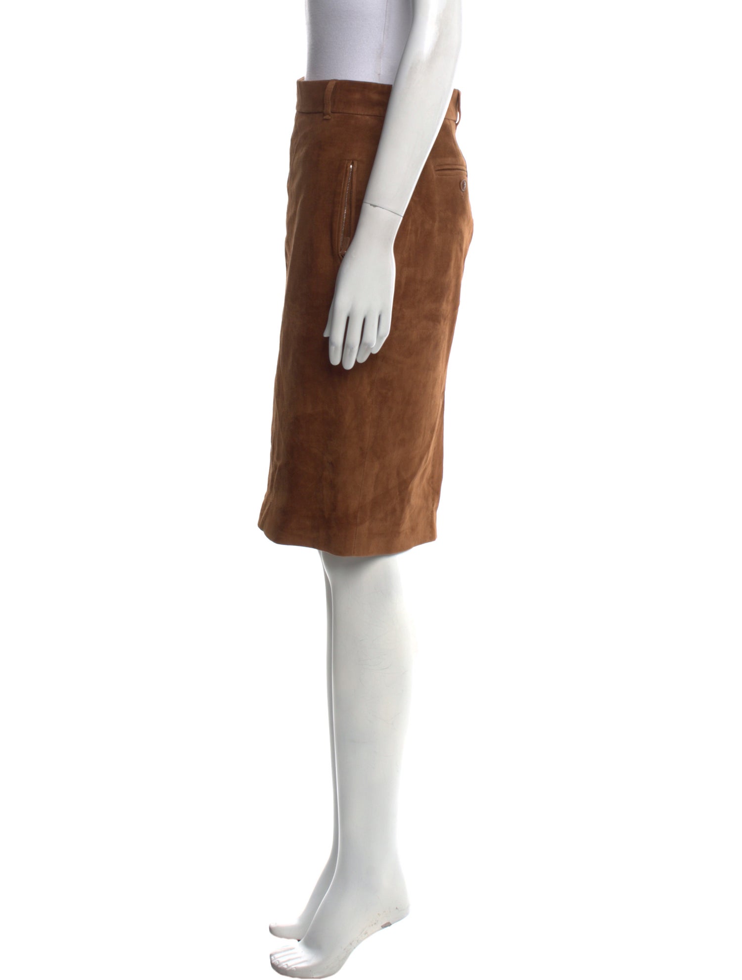 Loro Piana Suede Knee-Length Skirt