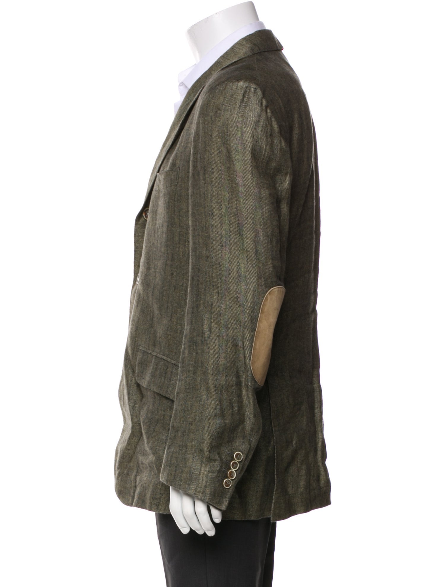 Loro Piana Linen Leather Trim Embellishment Blazer