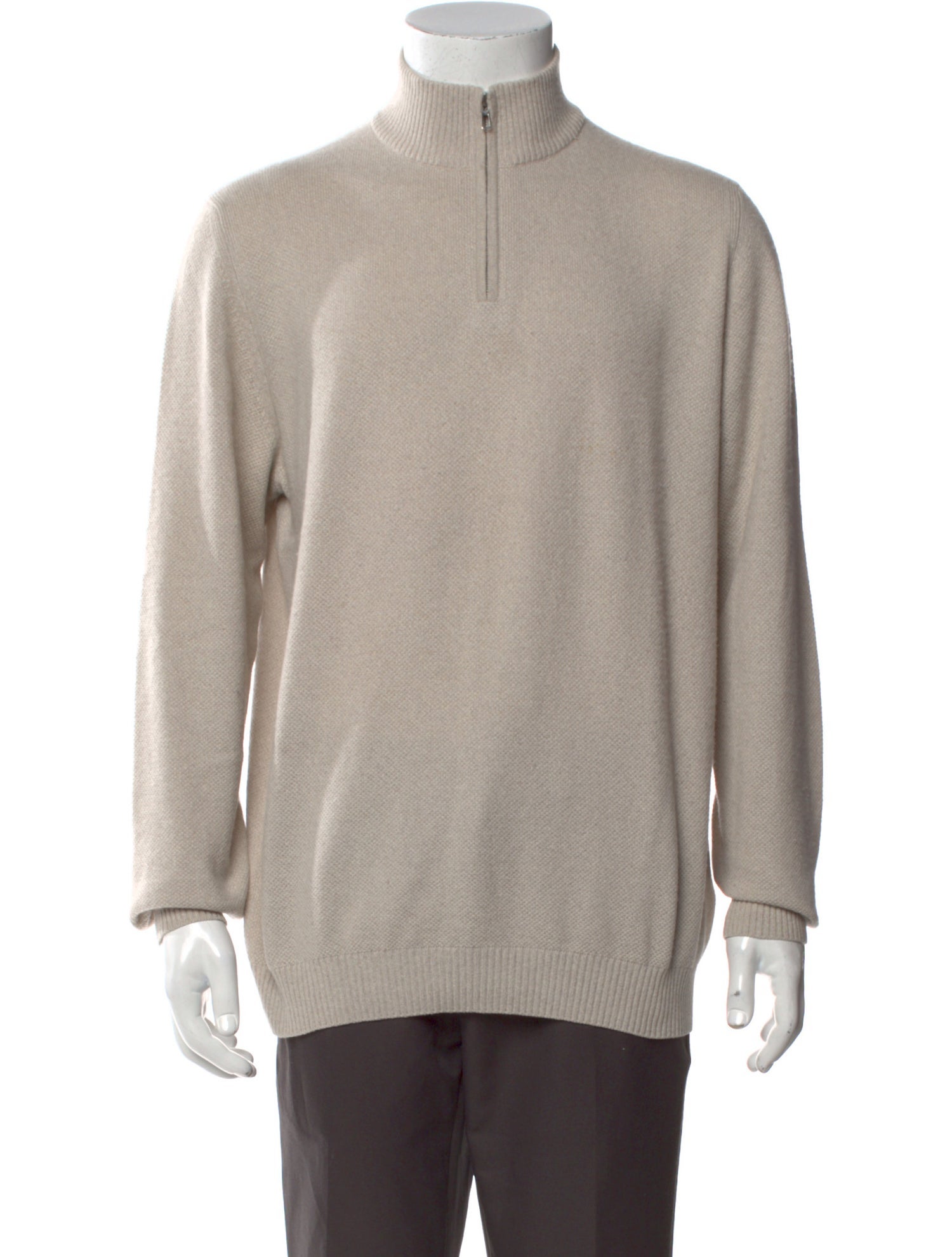 Loro Piana Baby Cashmere Mock Neck Polo Sweater