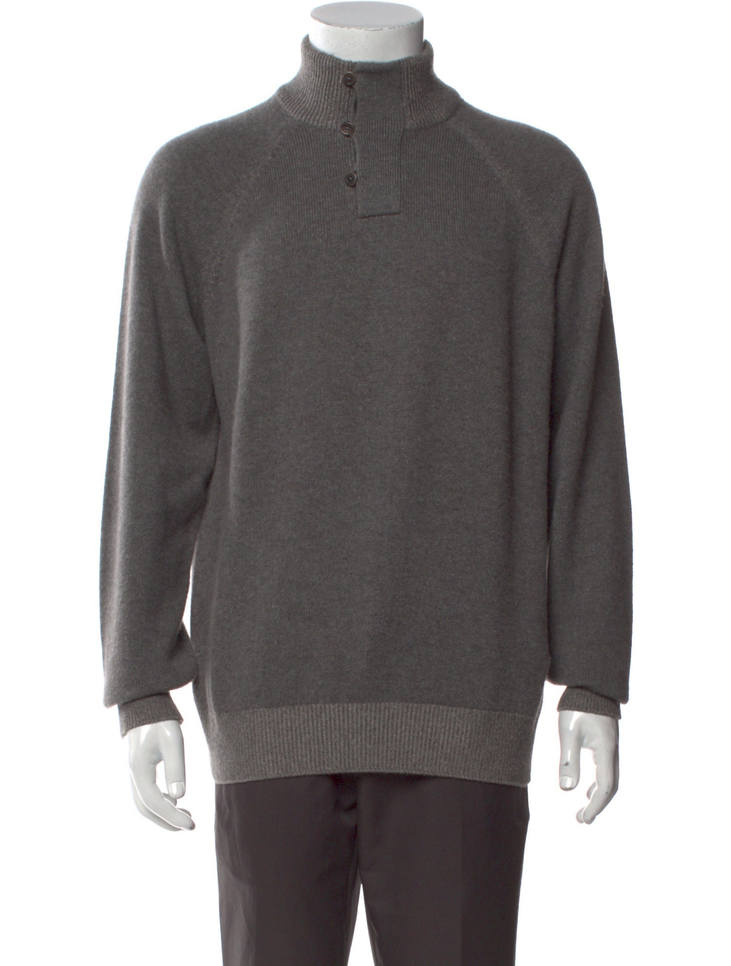 Loro Piana Cashmere Mock Neck Polo Sweater