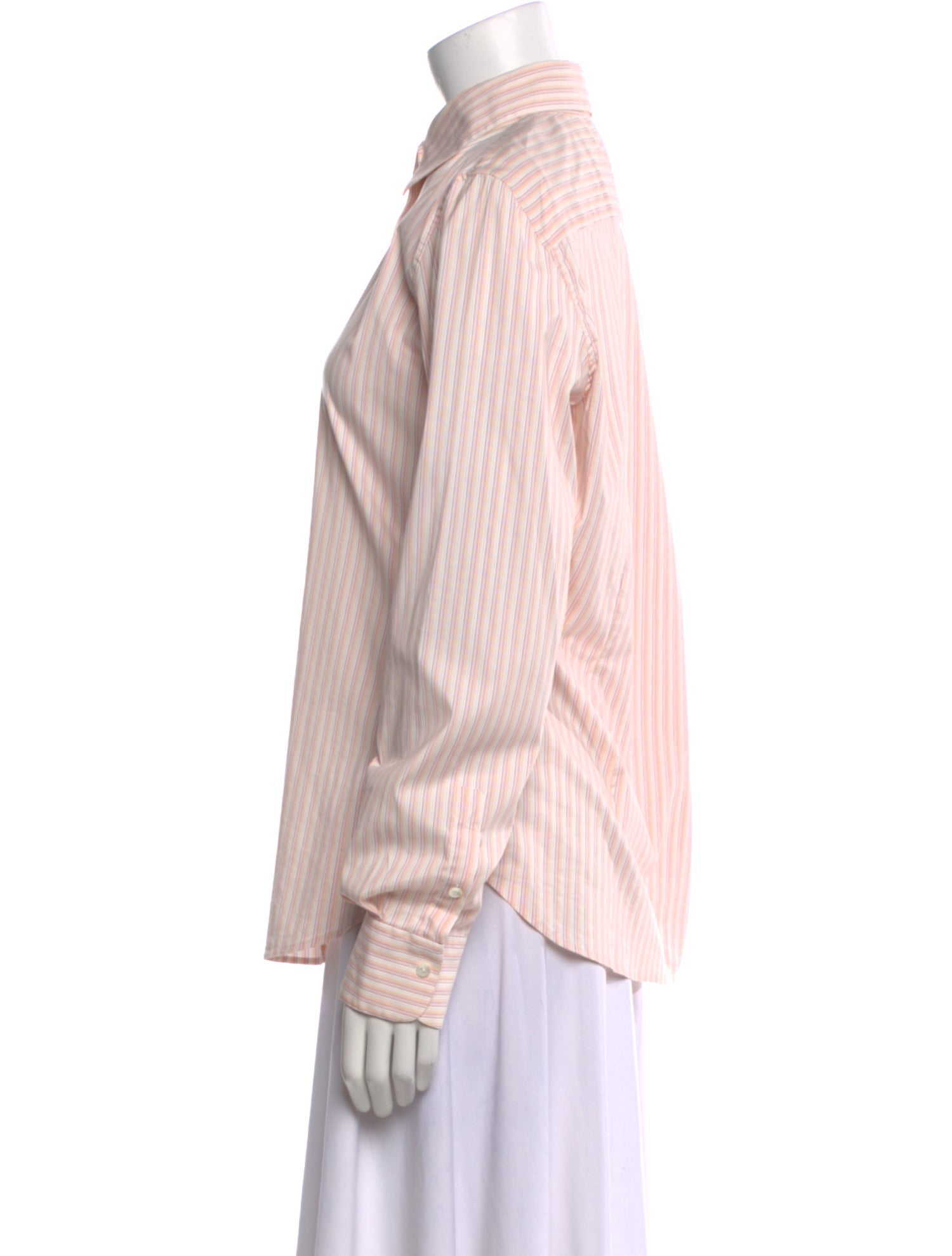 Loro Piana Striped Long Sleeve Button-Up Top