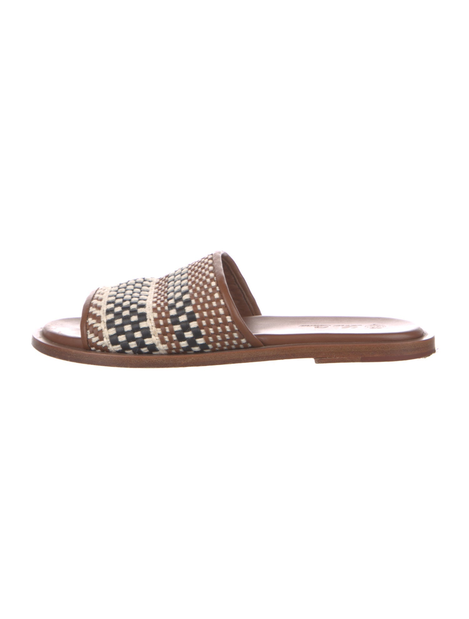 Loro Piana Printed Leather Trim Embellishment Slides