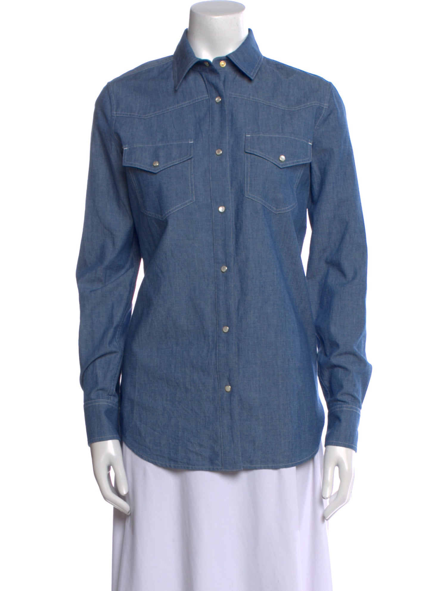 Loro Piana Long Sleeve Button-Up Top