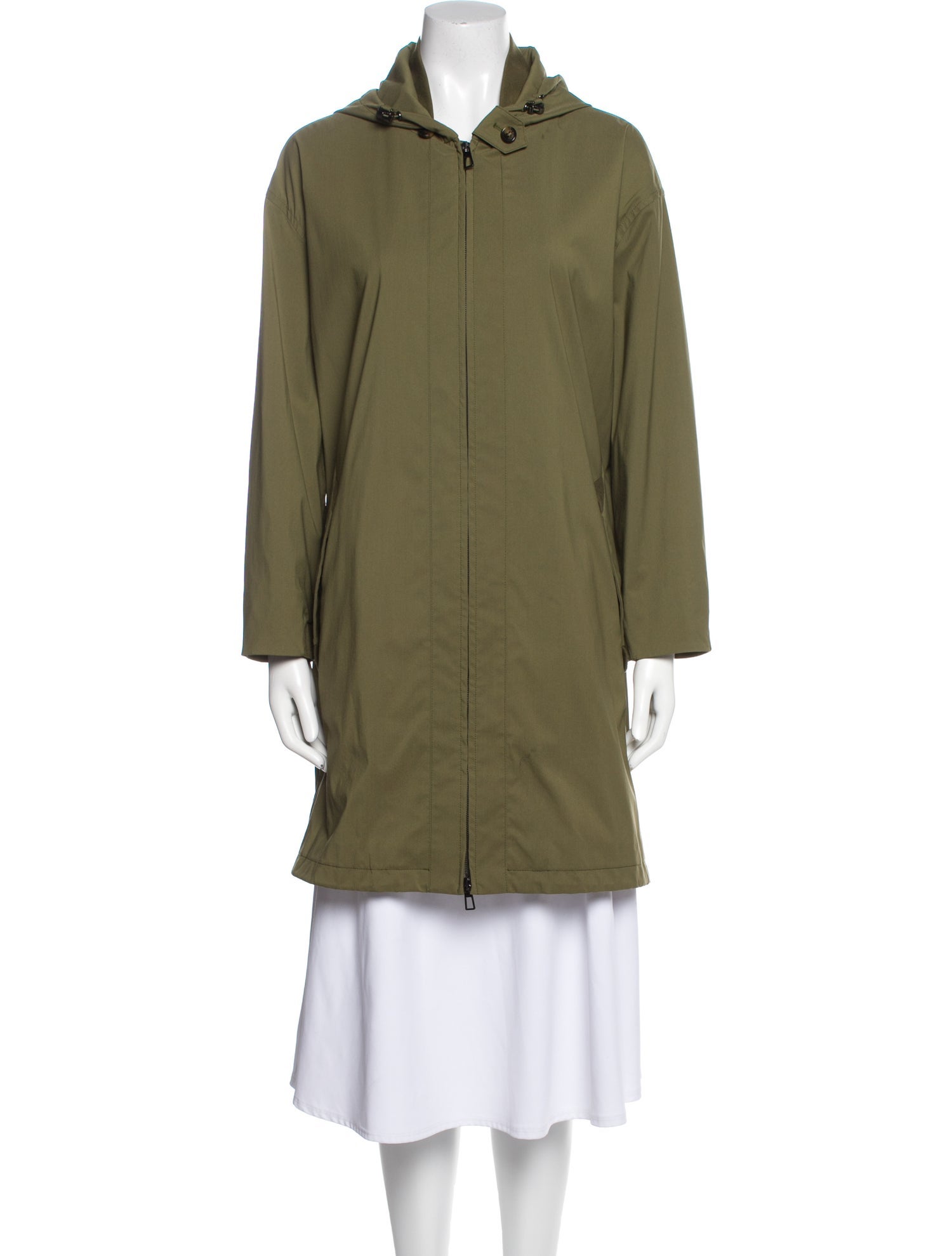 Loro Piana Green Storm System Virgin Wool Coat