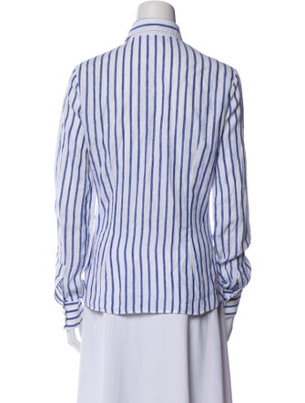 Loro Piana Linen Striped Button-Up Top