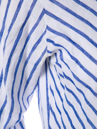 Loro Piana Linen Striped Button-Up Top