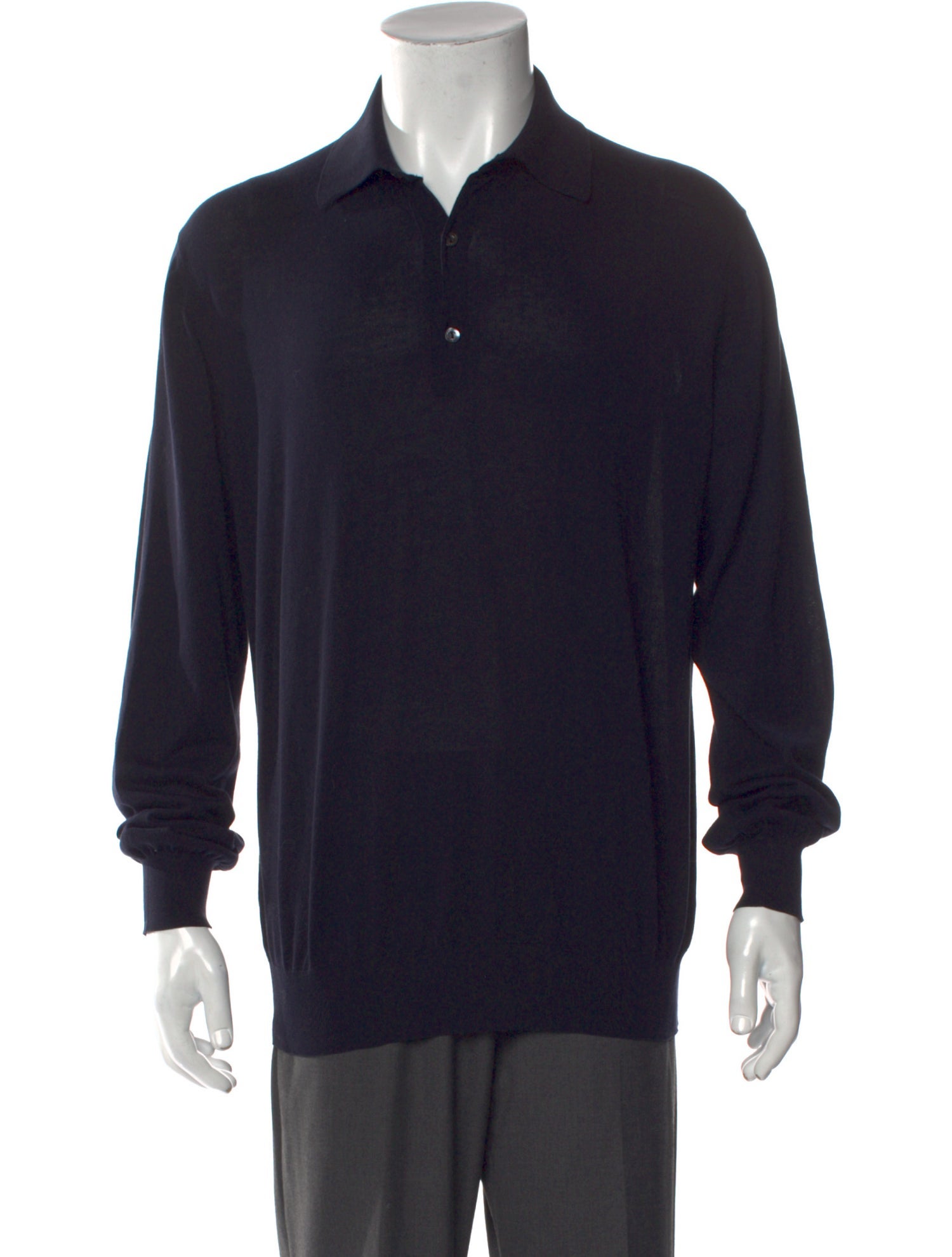 Loro Piana Mock Neck Long Sleeve Polo Sweater