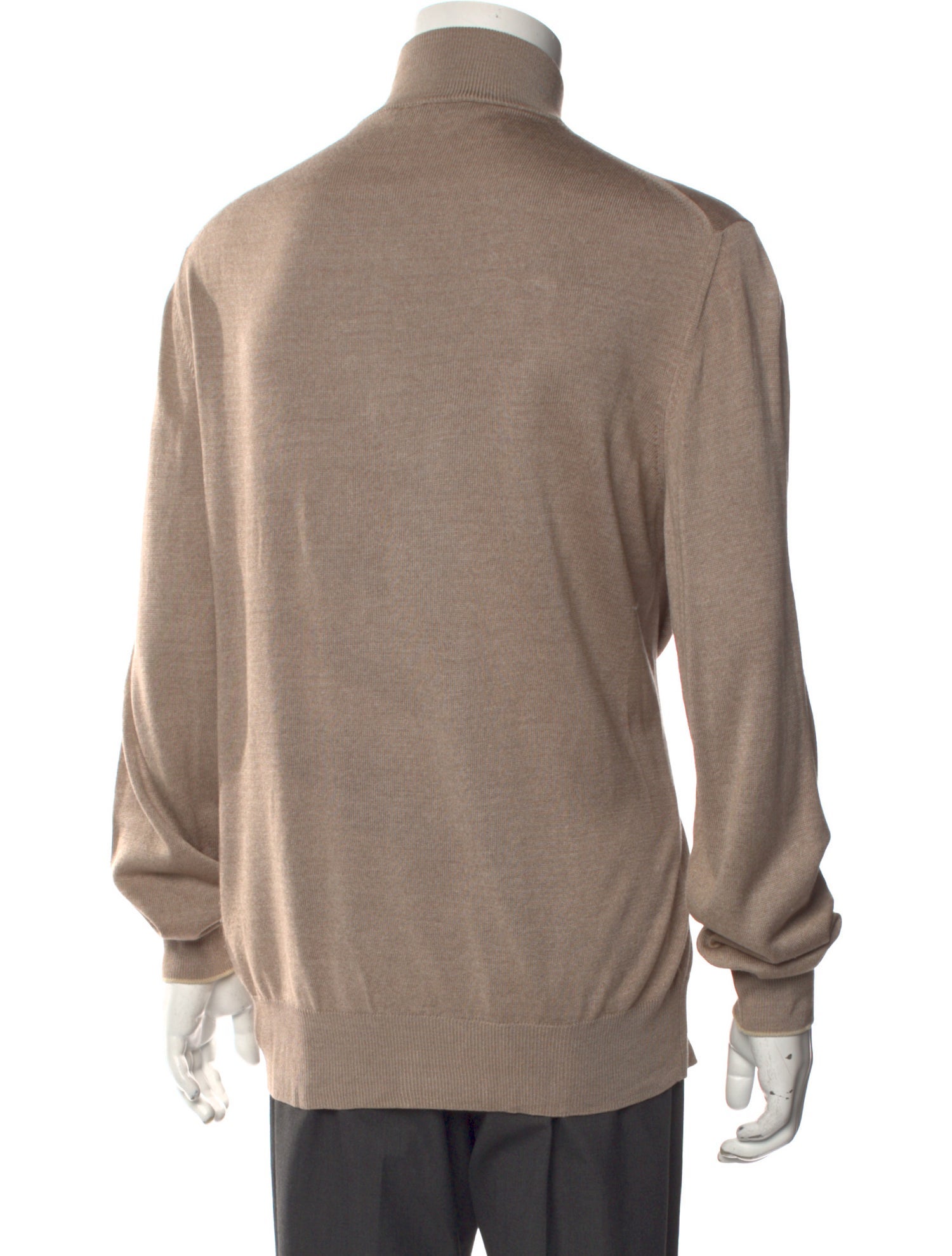 Loro Piana Mock Neck Long Sleeve Polo Sweater