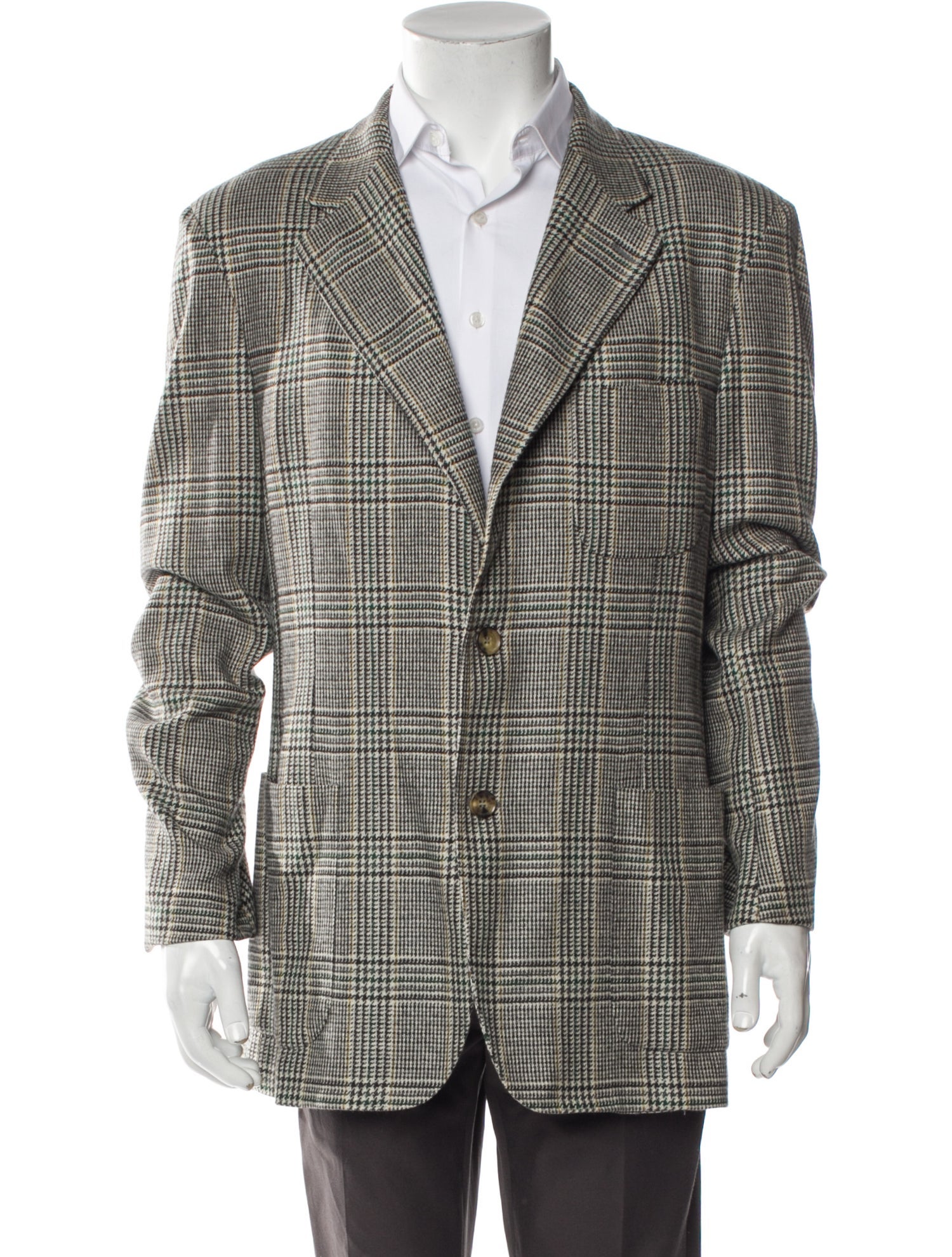Loro Piana Cashmere Plaid Print Blazer