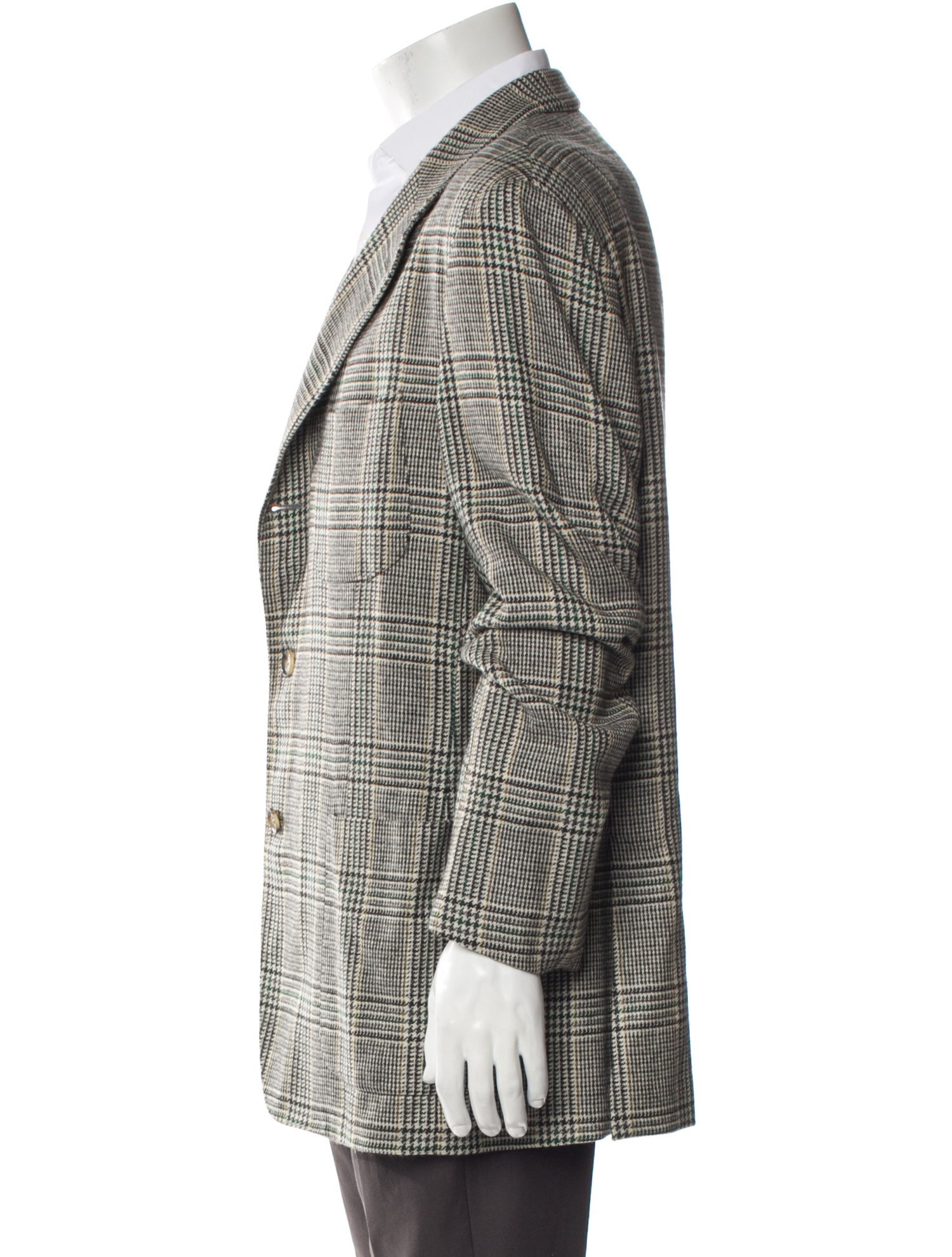 Loro Piana Cashmere Plaid Print Blazer