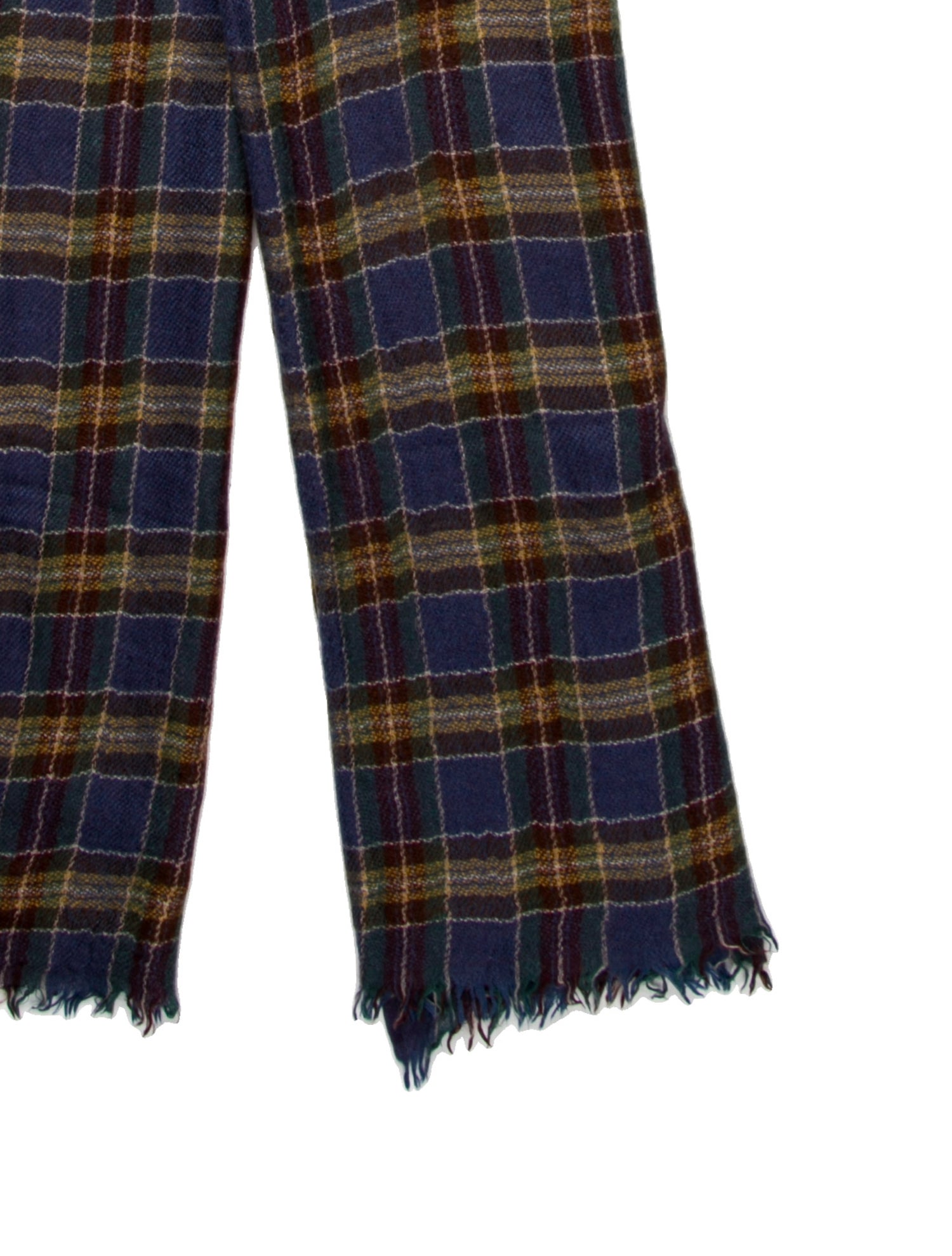 Loro Piana Cashmere Plaid Print Scarf