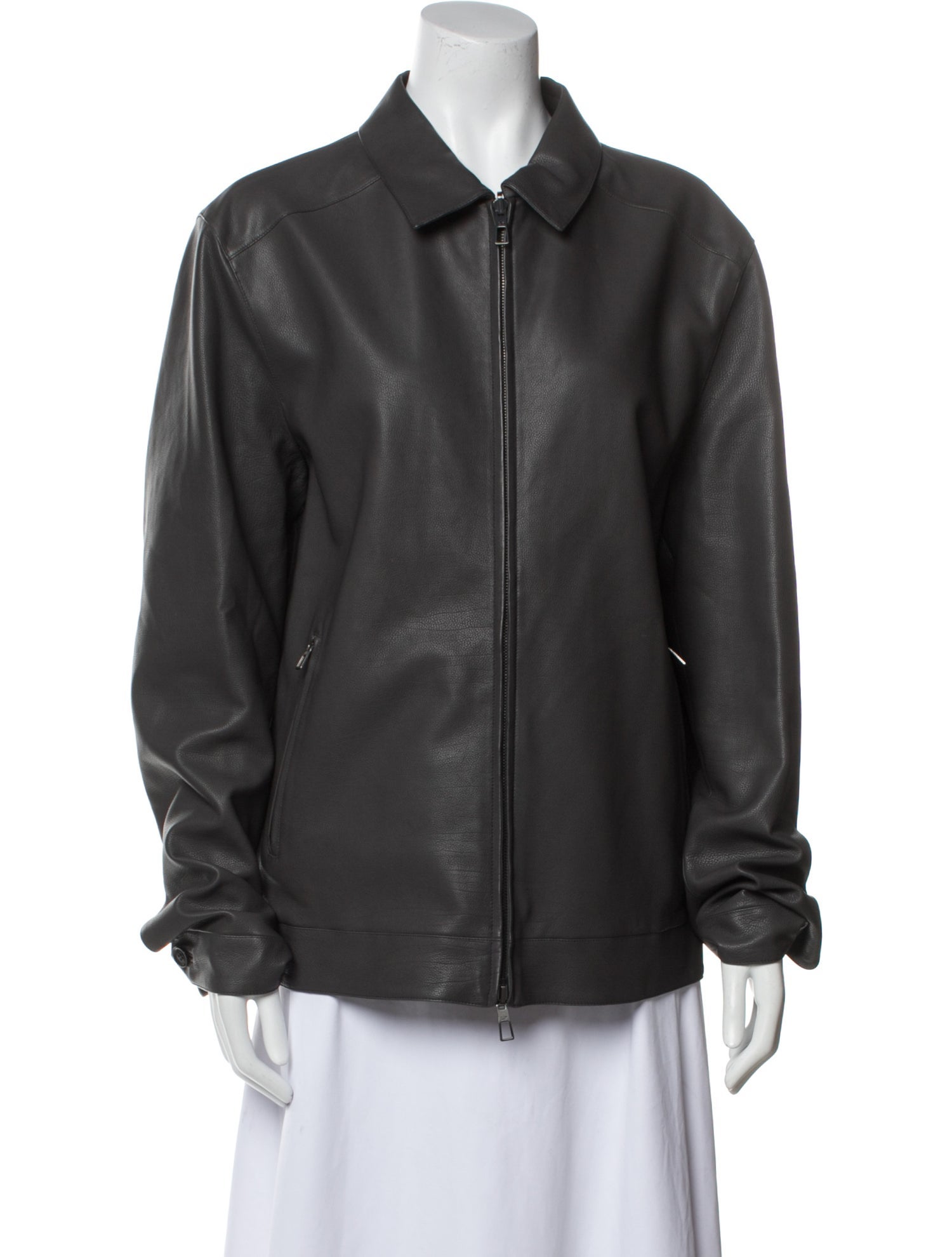 Loro Piana Green Storm System Calf Leather Windbreaker w/ Tags