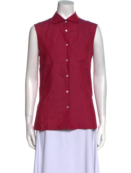 Loro Piana Linen Sleeveless Button-Up Top