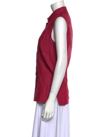 Loro Piana Linen Sleeveless Button-Up Top