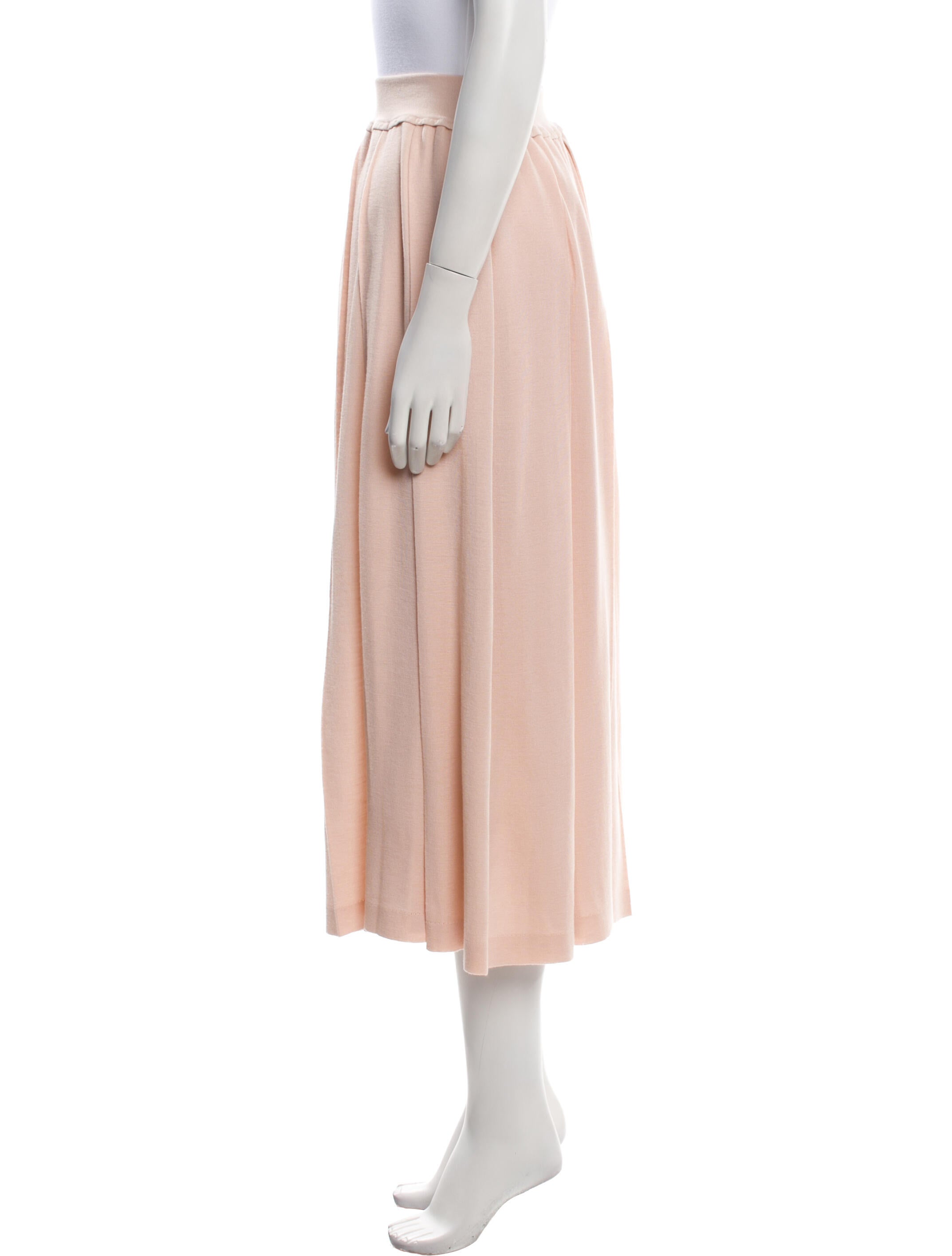 Loro Piana Juan Cashmere & Silk Pleated Skirt Midi Length Skirt