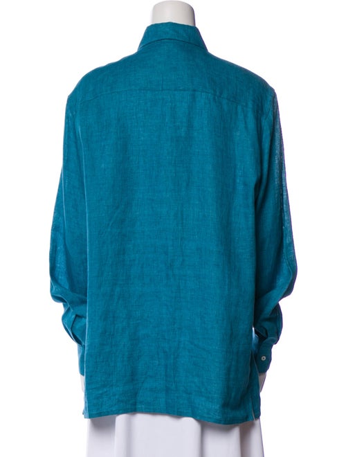 Loro Piana Linen Long Sleeve Button-Up Top