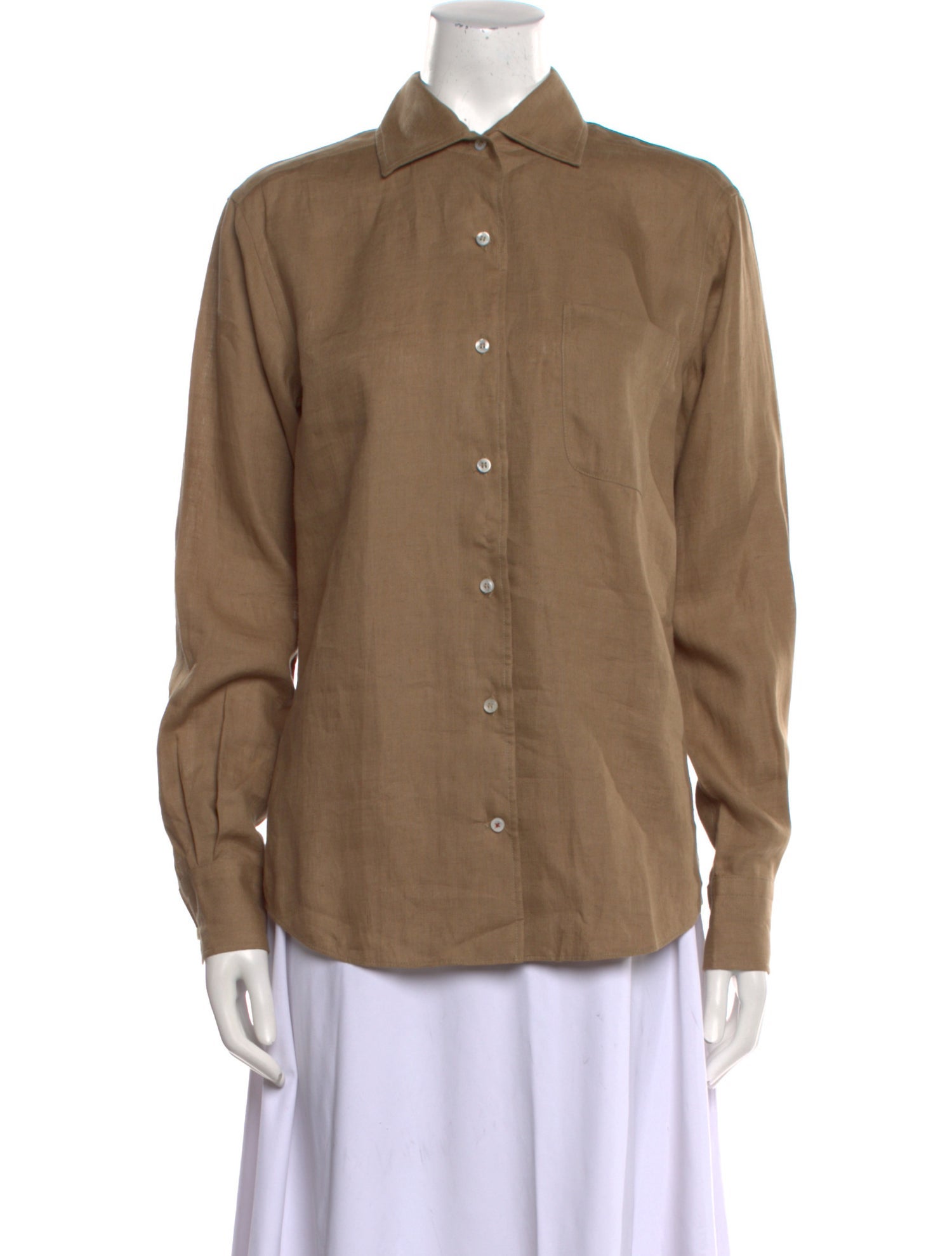 Loro Piana Neo André Linen Button-Up Top