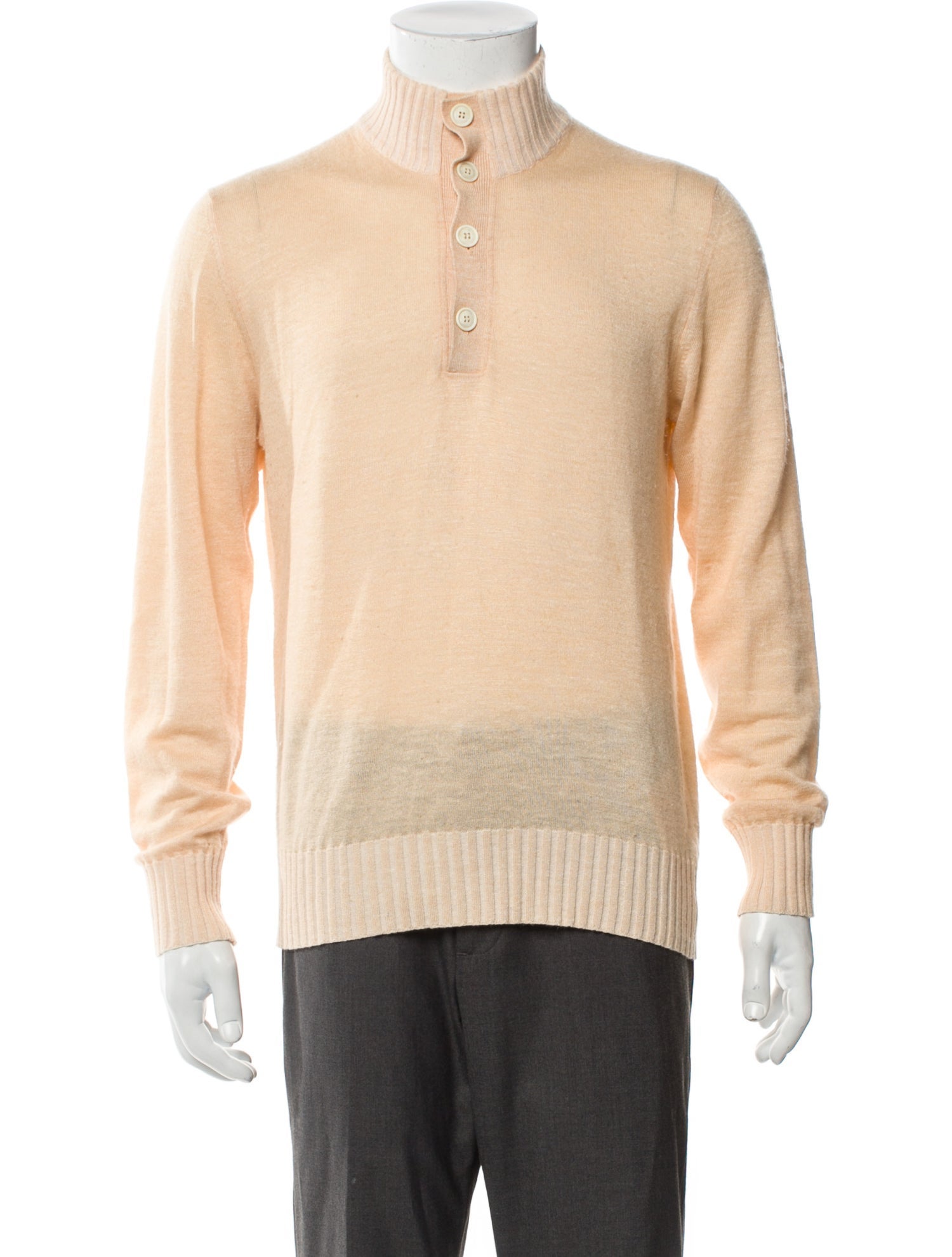 Loro Piana Cashmere Mock Neck Polo Sweater