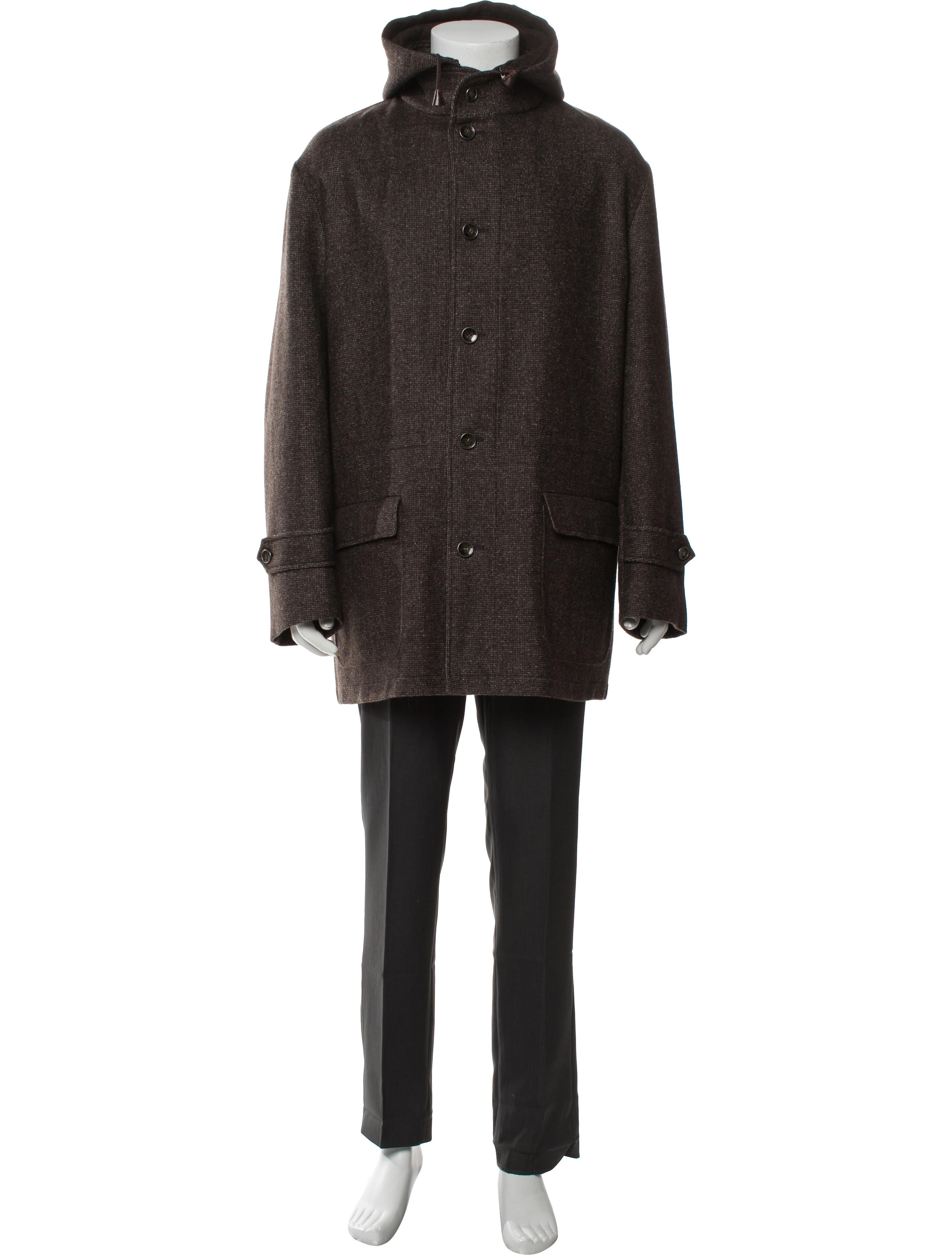 Loro Piana Virgin Wool Houndstooth Print Parka