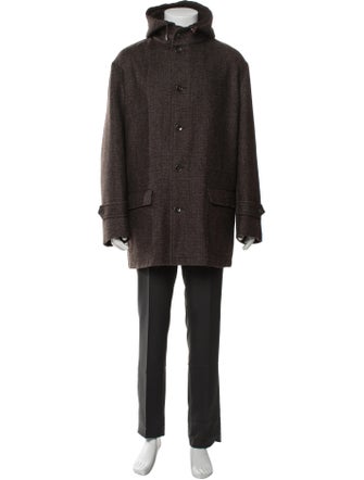 Loro Piana Virgin Wool Houndstooth Print Parka