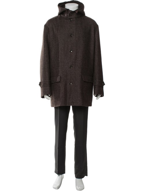 Loro Piana Virgin Wool Houndstooth Print Parka