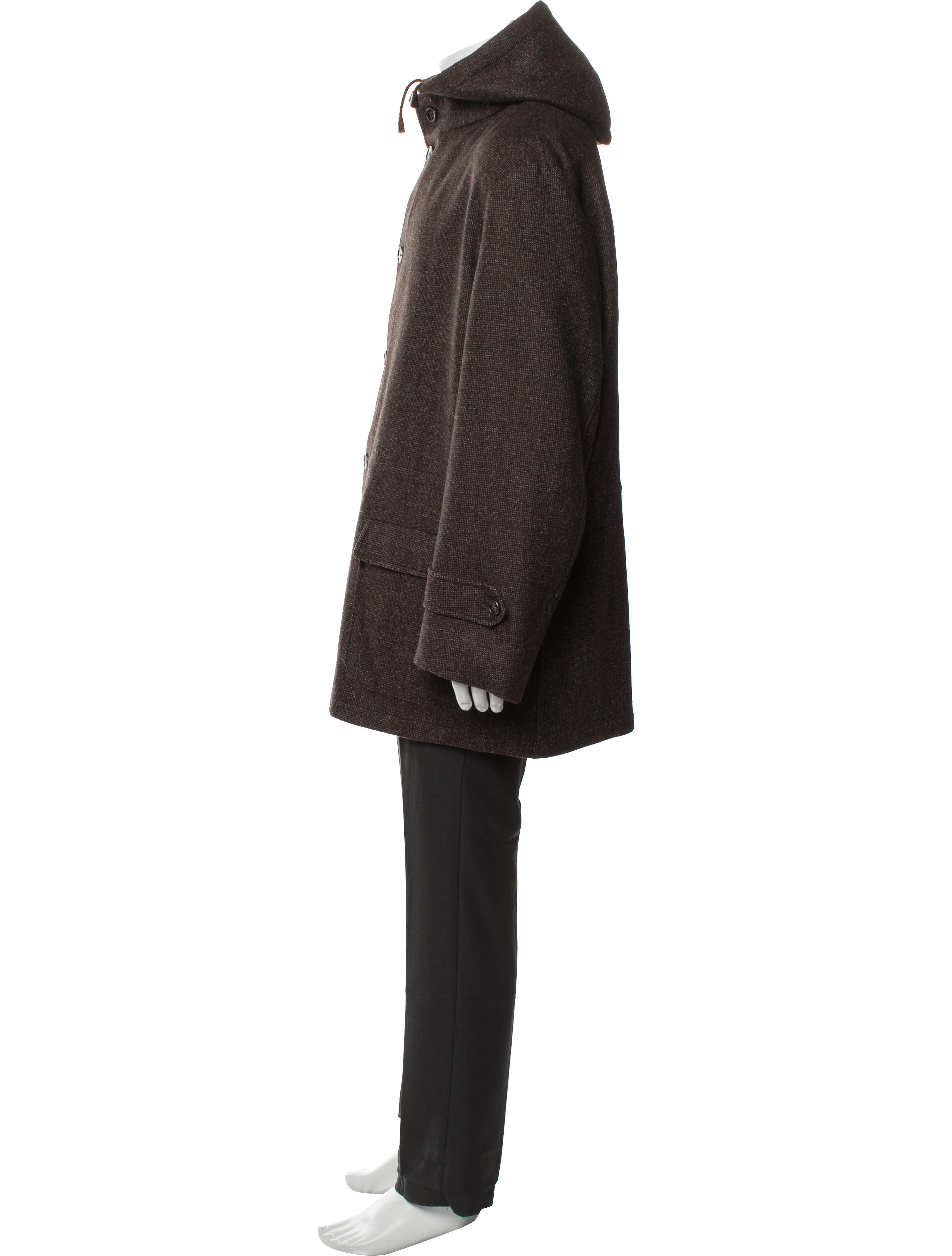 Loro Piana Virgin Wool Houndstooth Print Parka