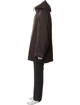 Loro Piana Virgin Wool Houndstooth Print Parka