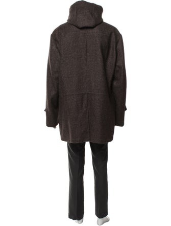 Loro Piana Virgin Wool Houndstooth Print Parka