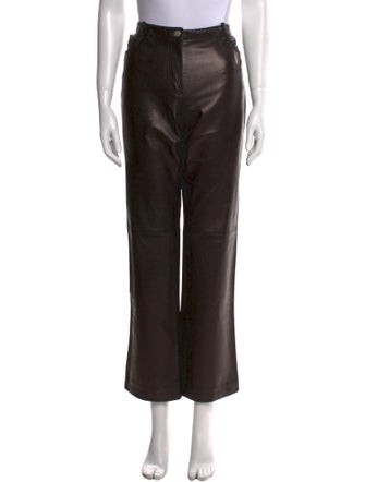 Loro Piana Leather Wide Leg Pants