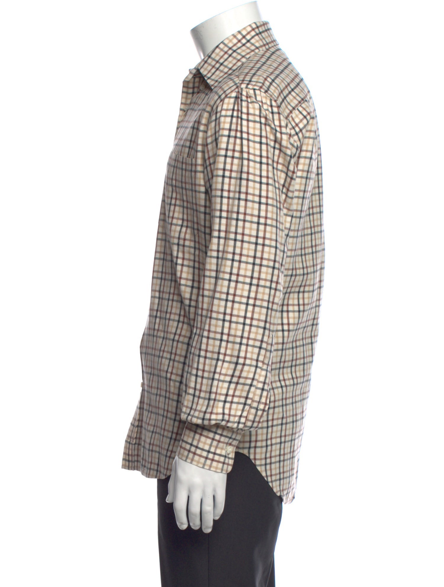 Loro Piana Plaid Print Long Sleeve Shirt