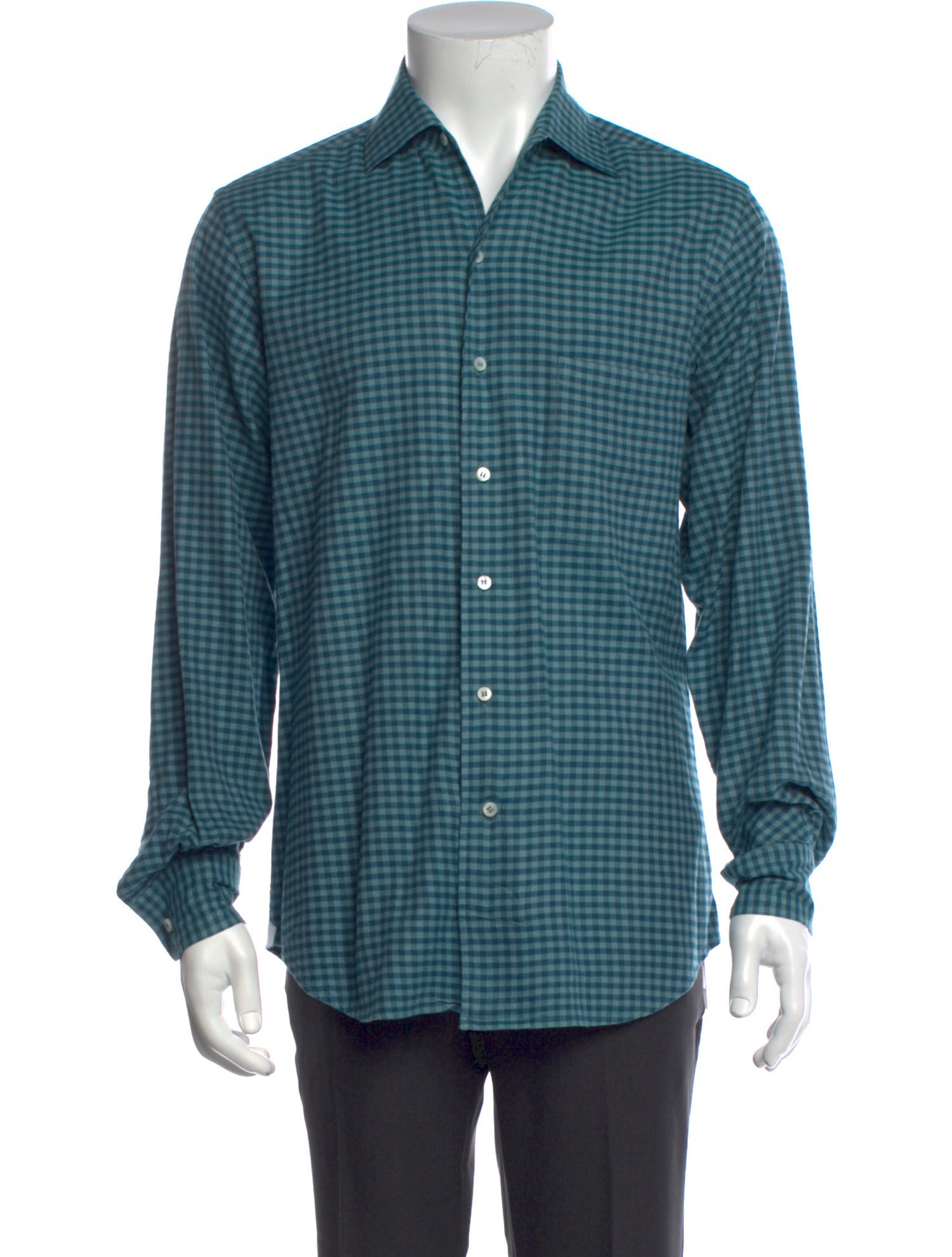 Loro Piana Plaid Print Long Sleeve Shirt