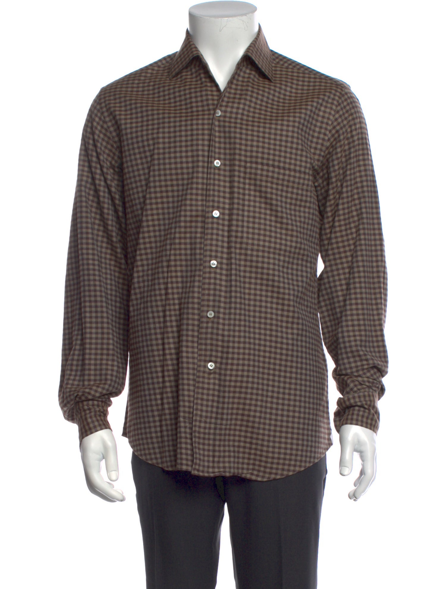 Loro Piana Plaid Print Long Sleeve Shirt