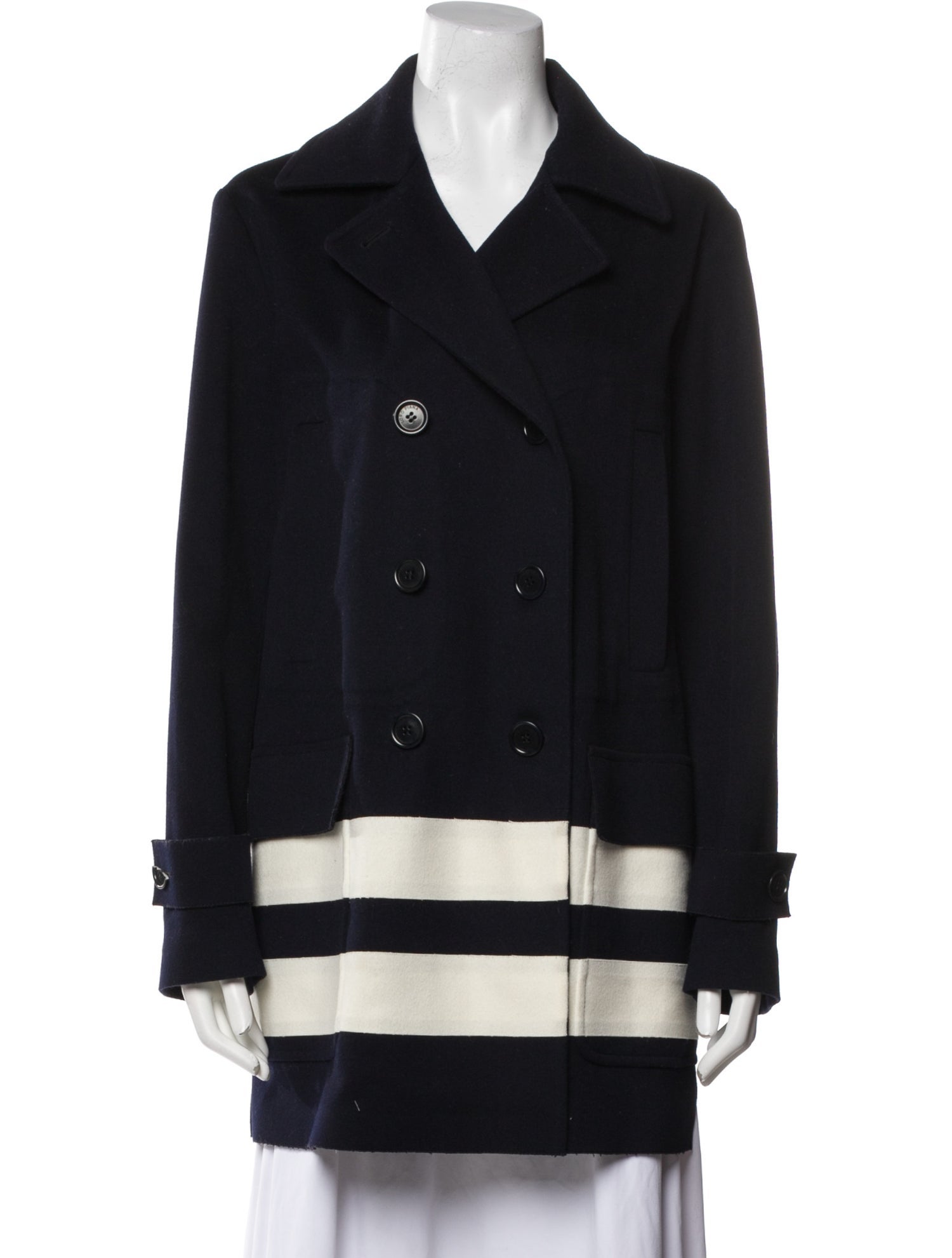 Loro Piana Virgin Wool Colorblock Pattern Coat