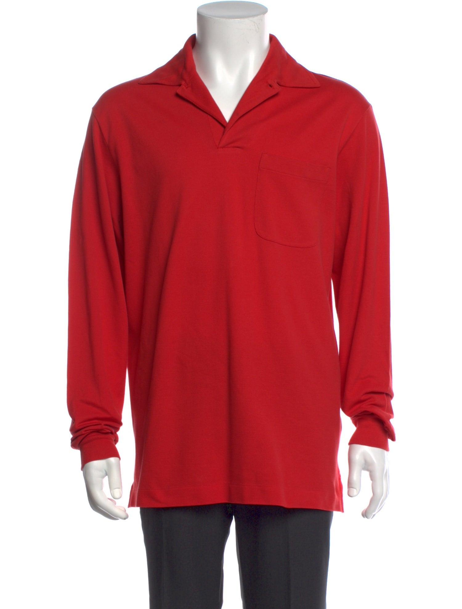 Loro Piana V-Neck Long Sleeve Polo Shirt