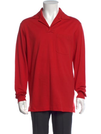 Loro Piana V-Neck Long Sleeve Polo Shirt