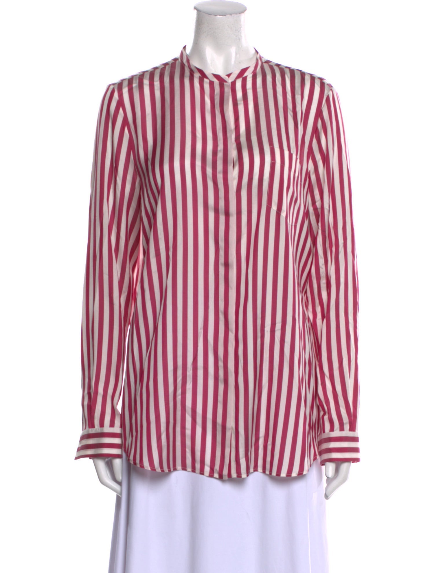 Loro Piana Silk Striped Button-Up Top