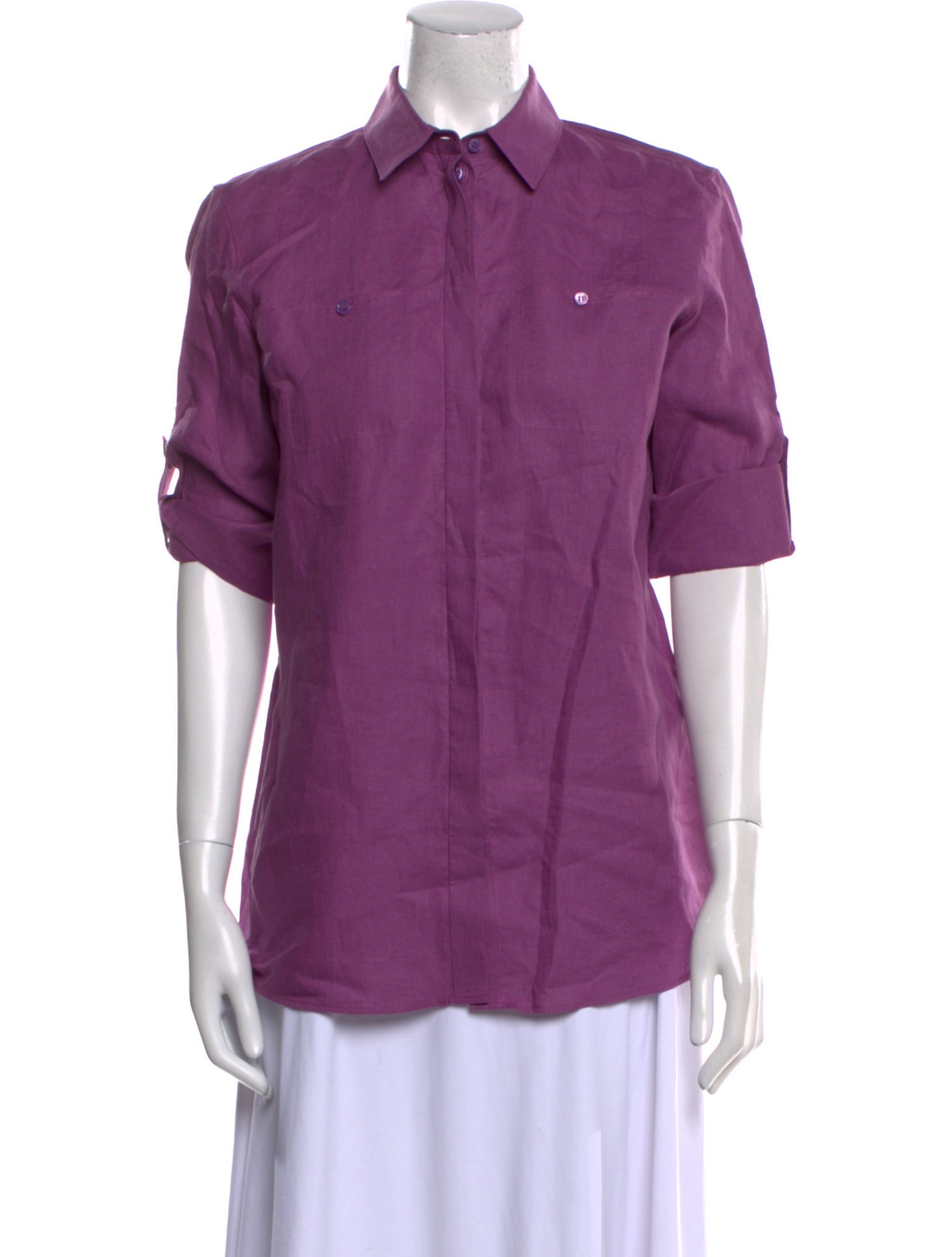 Loro Piana Short Sleeve Button-Up Top