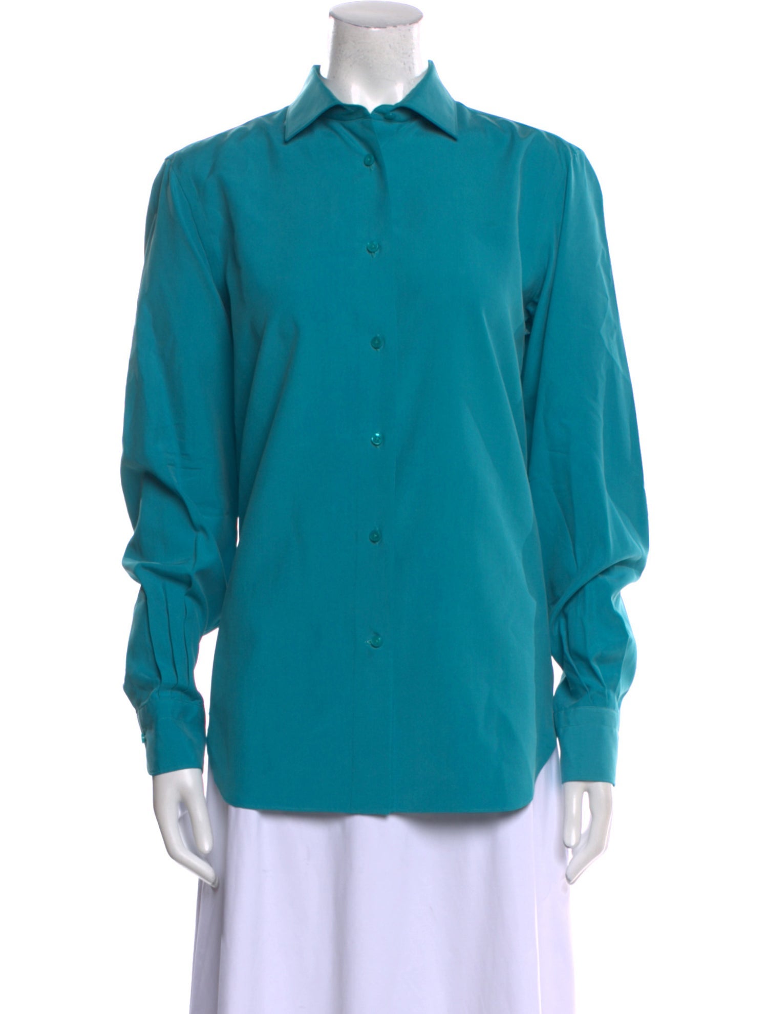 Loro Piana Silk Long Sleeve Button-Up Top