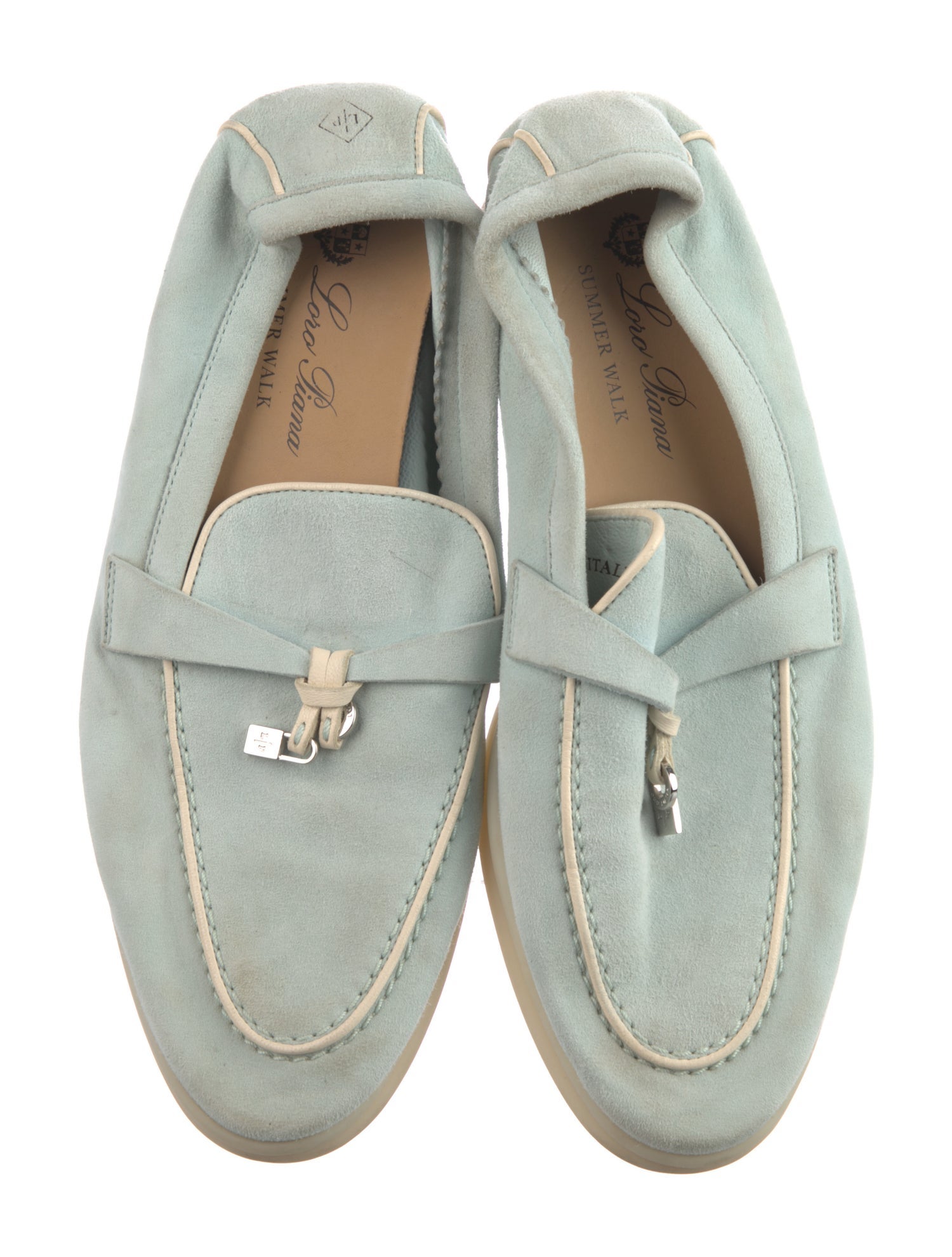 Loro Piana Summer Walk Charms Suede Loafers