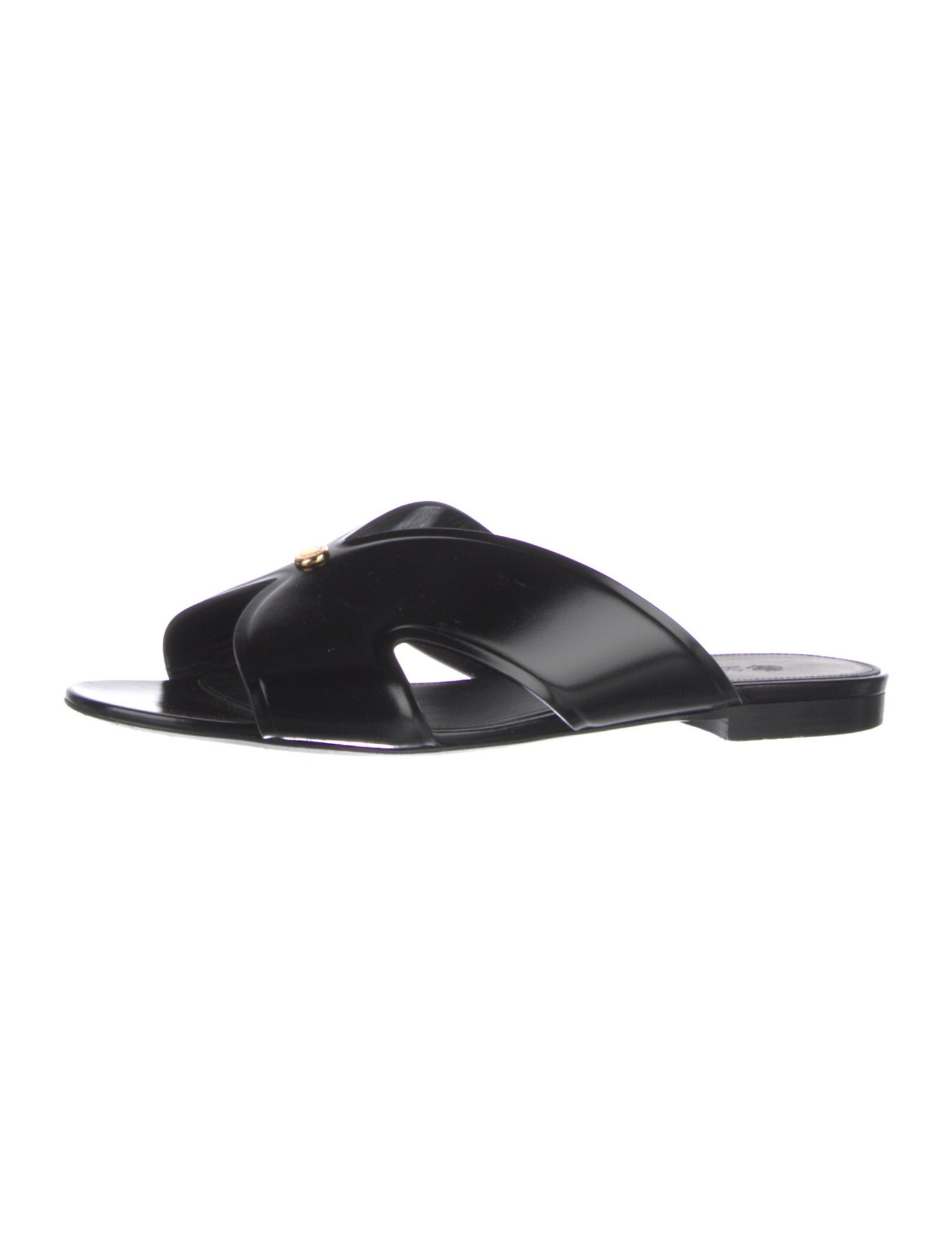 Loro Piana Leather Studded Accents Slides