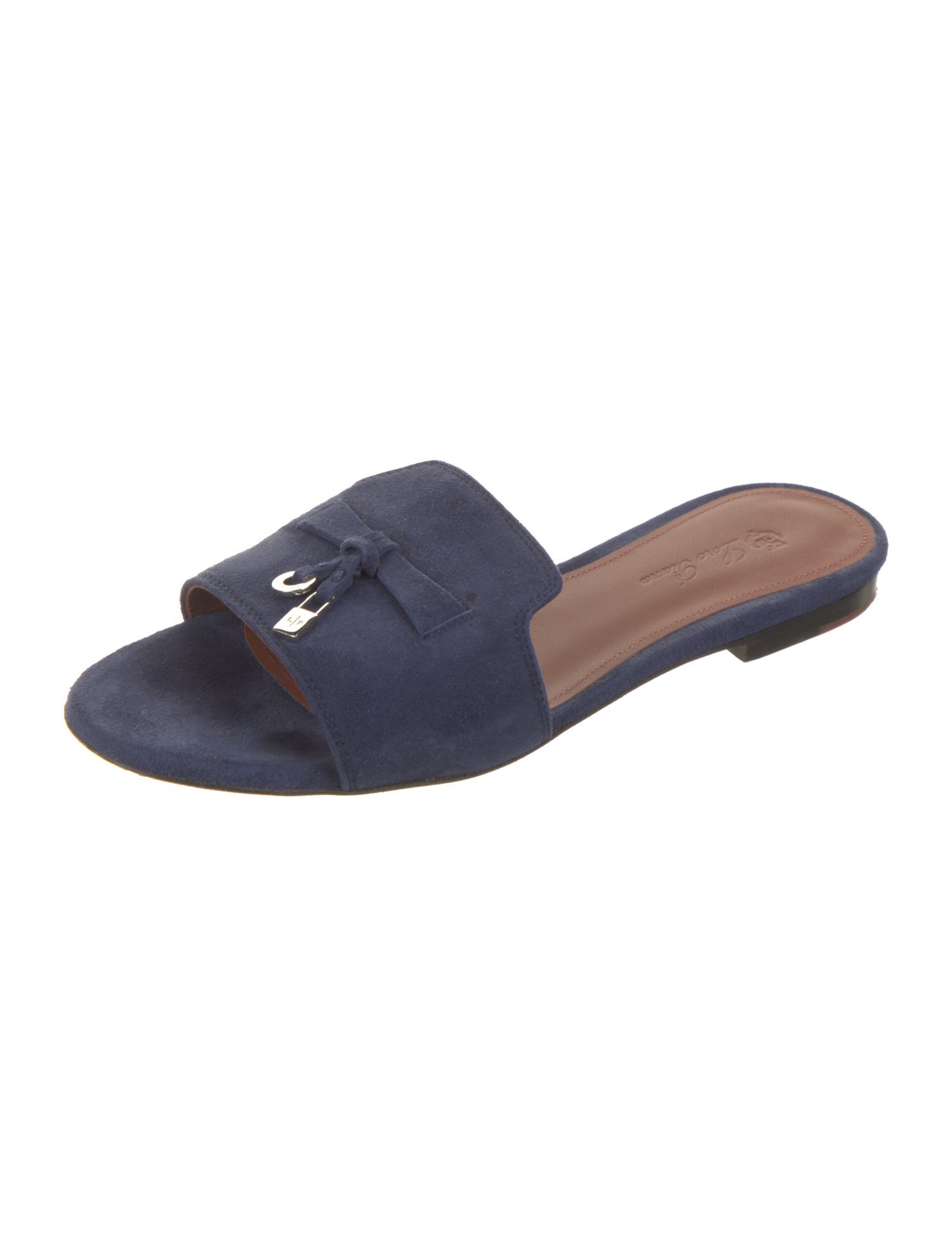 Loro Piana Summer Charms Suede Slides