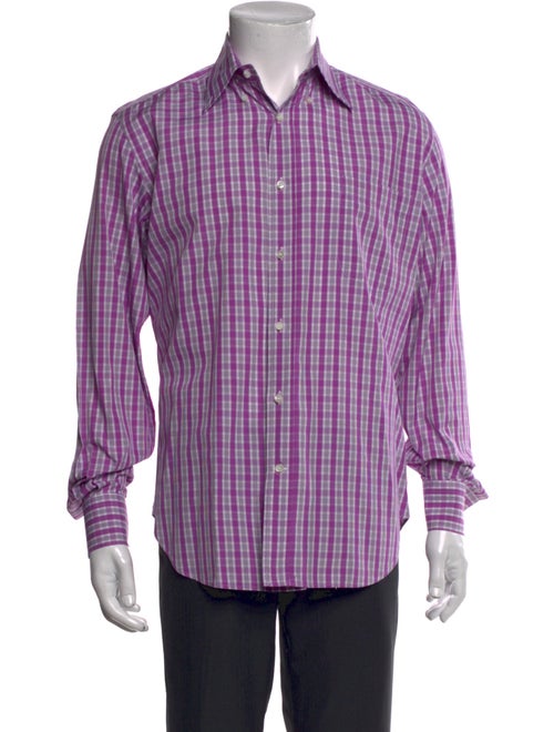 Loro Piana Plaid Print Long Sleeve Shirt
