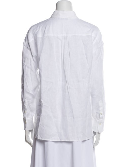 Loro Piana Linen Long Sleeve Button-Up Top